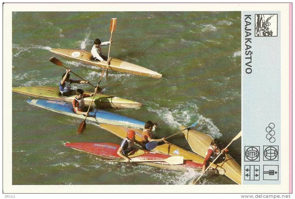 SPORT CARD No 279 - KAYAKING, Yugoslavia, 1981., 10 X 15 Cm - Rowing