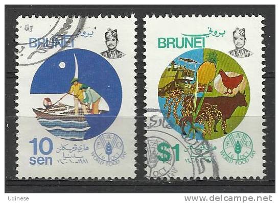 BRUNEI 1981 - WORLD FOOD DAY - CPL. SET -  USED OBLITERE GESTEMPELT USADOS - Brunei (...-1984)