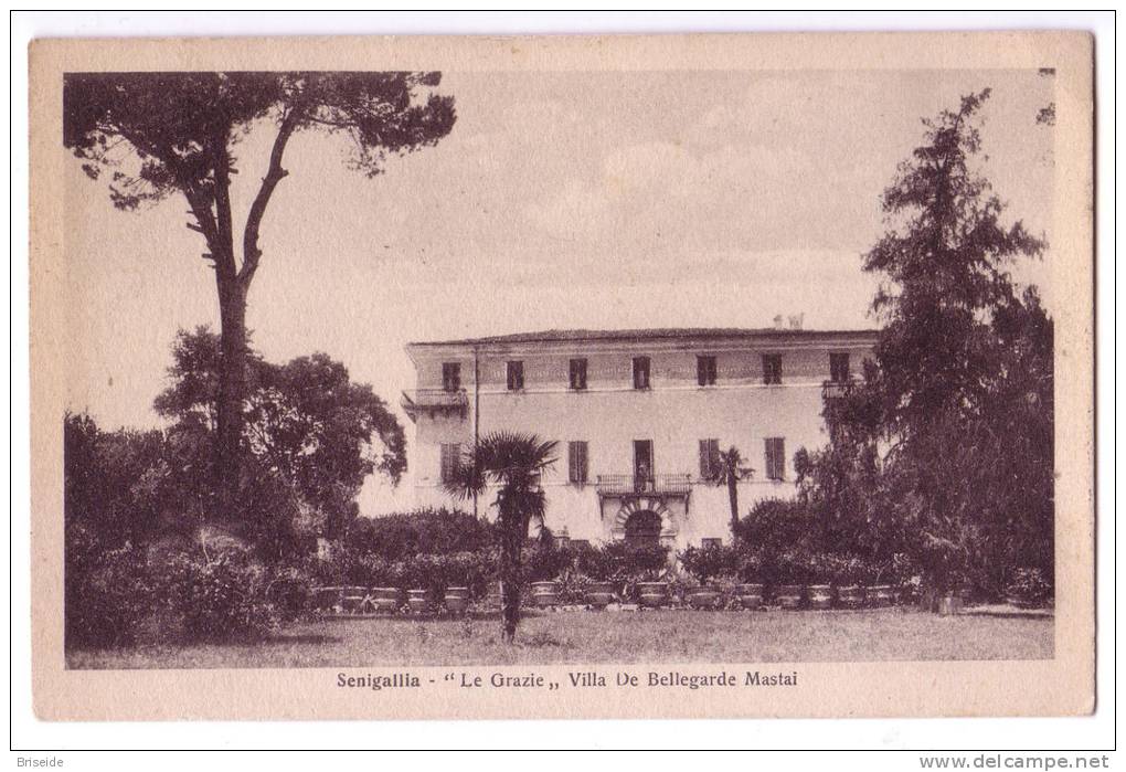 SENIGALLIA LE GRAZIE VILLA DE BELLEGARDE MASTAI  F/P VIAGGIATA 1926 - Senigallia