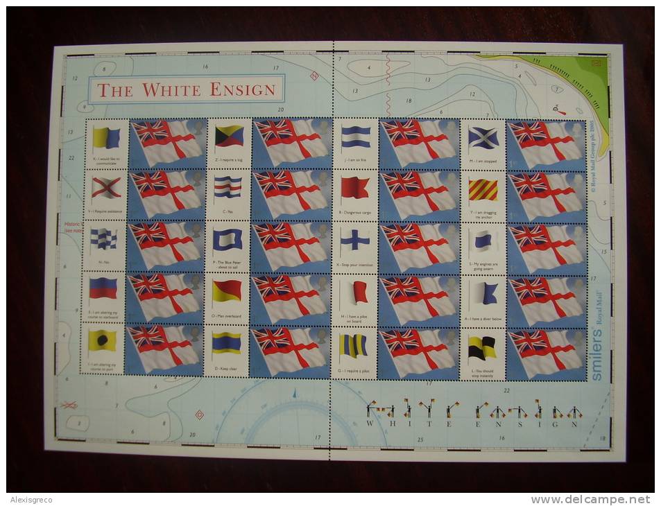 GB 2005 LABEL SHEET Issued 21st.June MNH THE WHITE ENSIGN. - Volledige & Onvolledige Vellen