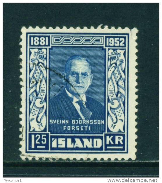 ICELAND - 1952 Bjornsson 1k25 Used As Scan - Oblitérés