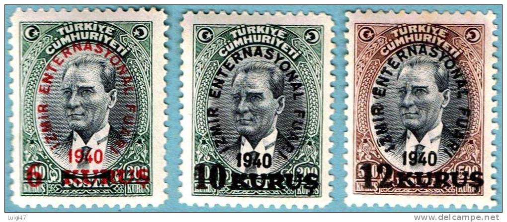 1916  - Turchia Yvert. N° 936-937-938 - Unused Stamps