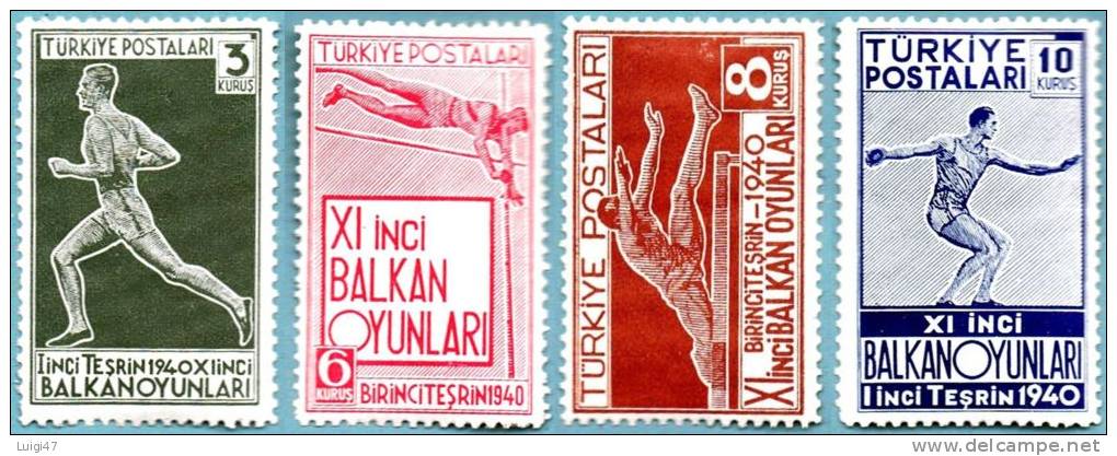 1916  - Turchia Yvert. N° 943/946 - Ungebraucht