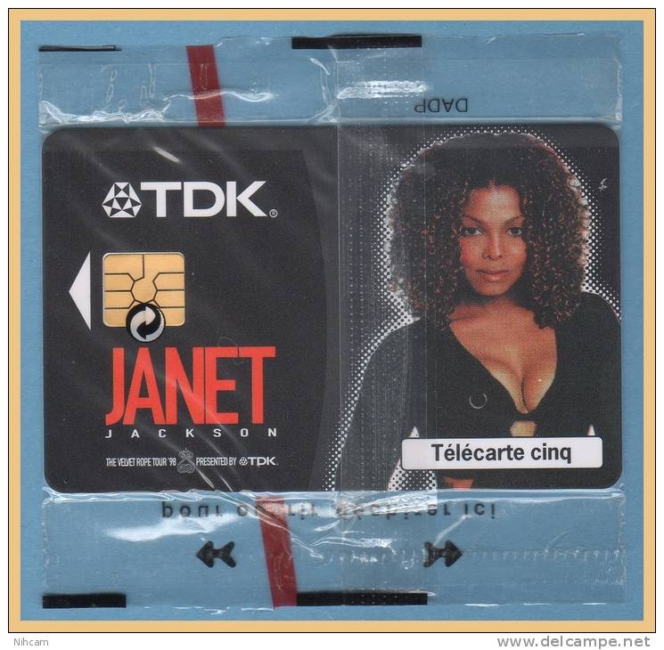 Télécarte JANET JACKSON 5U NSB T2G 07/98 Tirage 7500 Ex - 5 Einheiten