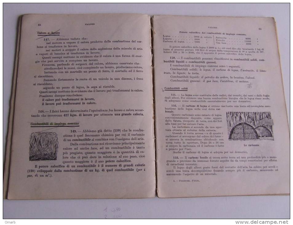 Lib171 La Fisica, Meteorologia, Chimica, Mineralogia, Collezione Libri Matematica Computistica Scienze Le Monnier, 1953 - Mathematik Und Physik