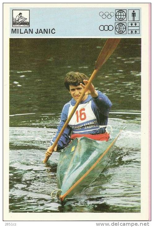 SPORT CARD No 110 - KAYAK - MILAN JANI&#262; (Janic), 1981., Yugoslavia, 10 X 15 Cm - Roeisport