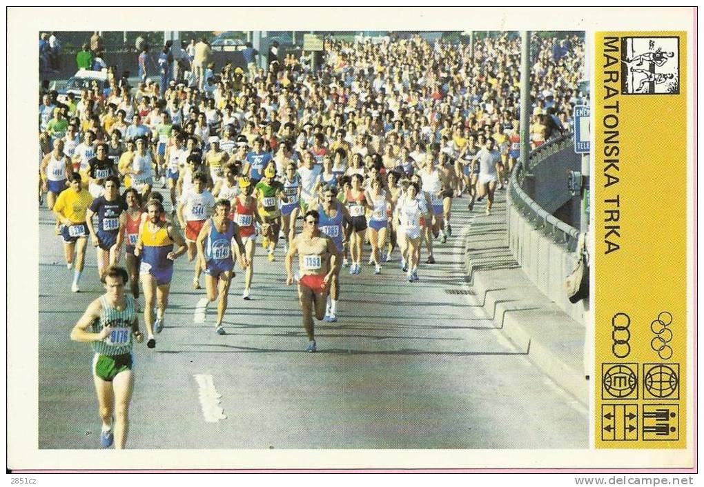SPORT CARD No 108 - MARATHON RACE, 1981., Yugoslavia, 10 X 15 Cm - Atletiek