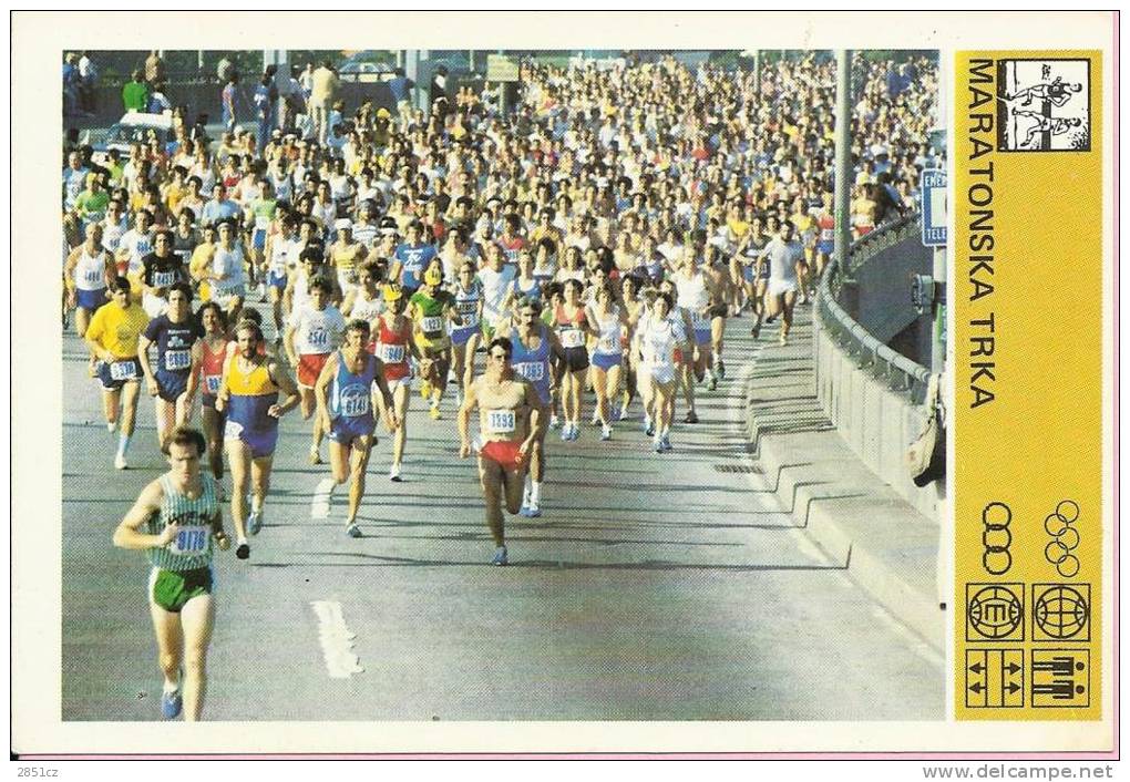 SPORT CARD No 108 - MARATHON RACE, 1981., Yugoslavia, 10 X 15 Cm - Athletics