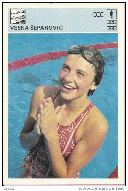SPORT CARD No 121 - VESNA ŠEPAROVI&#262; (Separovic), 1981., Yugoslavia, 10 X 15 Cm - Swimming