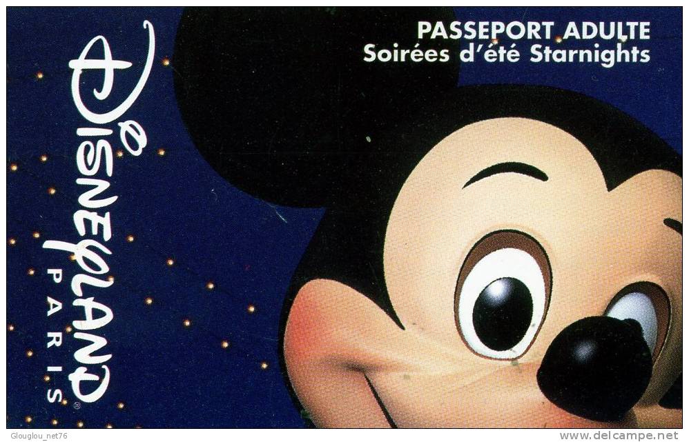 DISNEYLAND  PARIS ..PASSEPORT  ADULTE SOIREE D ETE STARRNIGHTS.......PLUSIEURS DATES - Passeports Disney