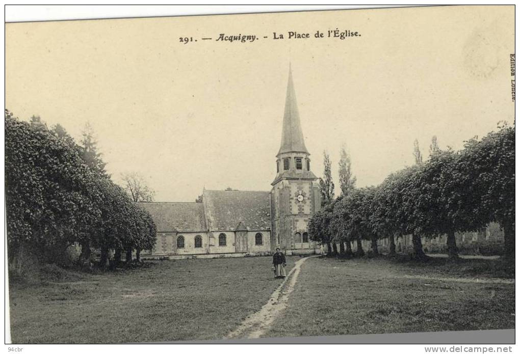 CPA (  27)   ACQUIGNY La Place De L Eglise - Acquigny