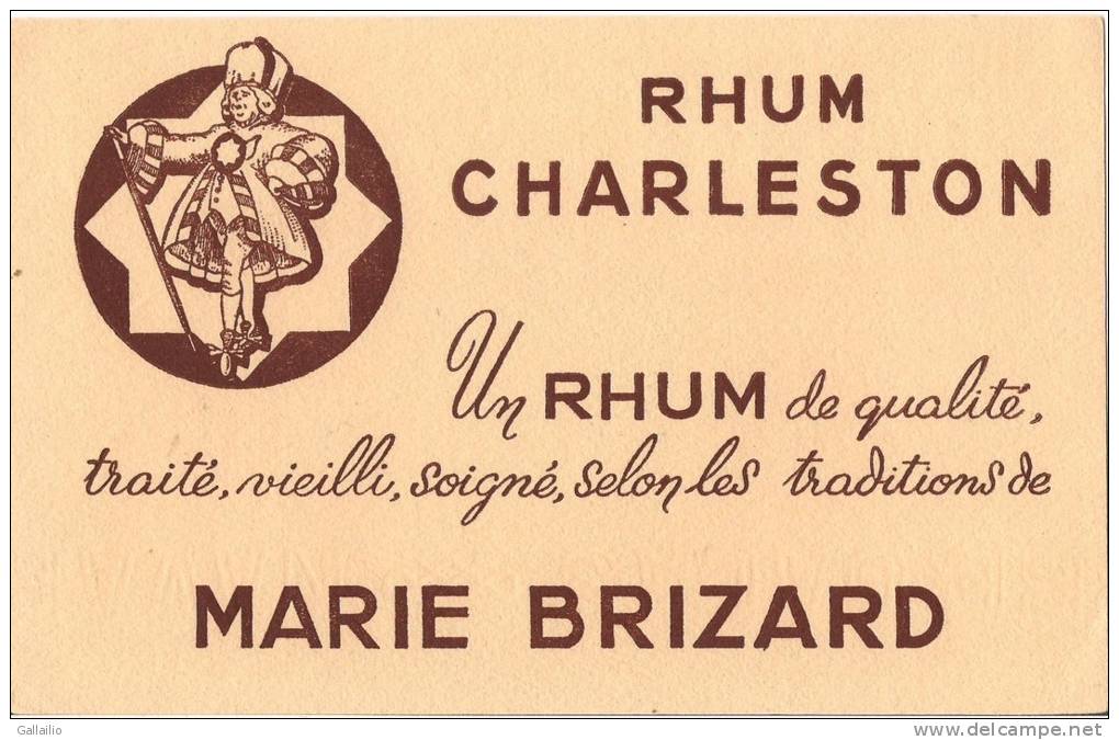 BUVARD RHUM CHARLESTON MARIE BRIZARD RHUM DE QUALITE - Drank & Bier