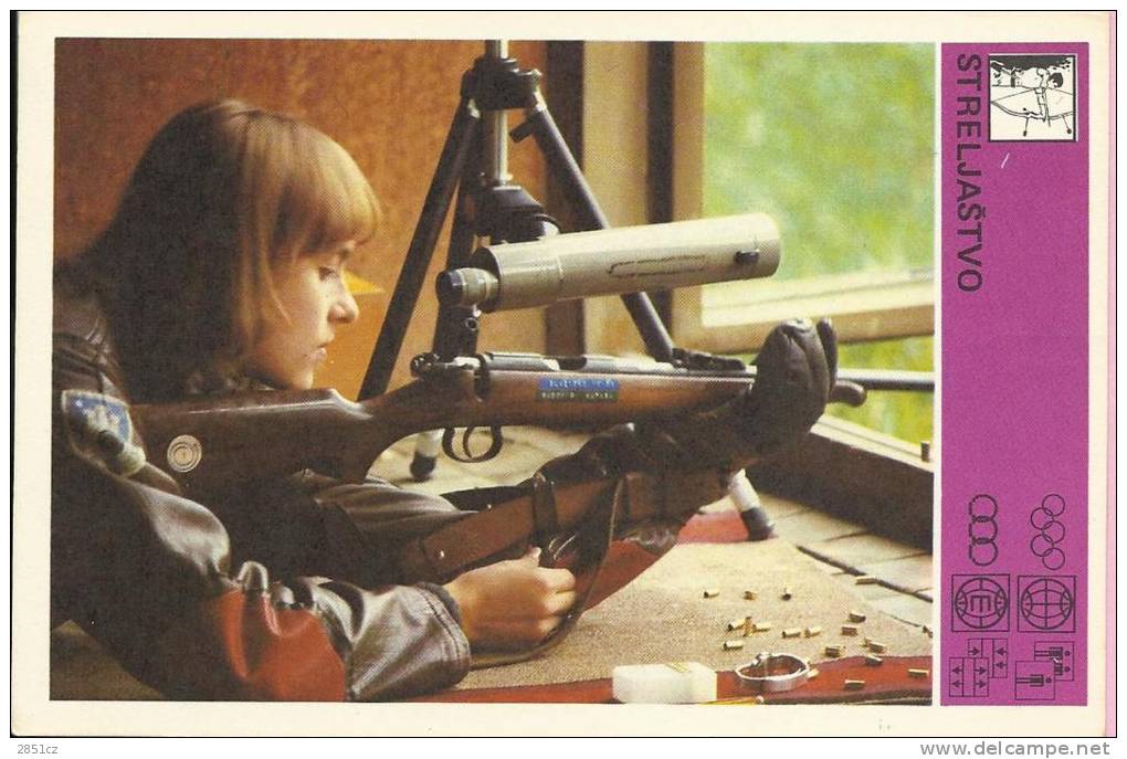 SPORT CARD No 155 - SHOOTING, Yugoslavia, 1981., 10 X 15 Cm - Boogschieten