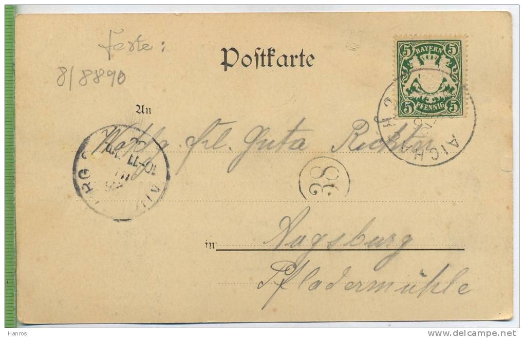 Rüdenfest In Aichach 1900,  Verlag: M. Kirmayer, Aichach, POSTKARTE,  Mit Frankatur, Mit Stempel,  Aichach 25. Juli. 00 - Aichach