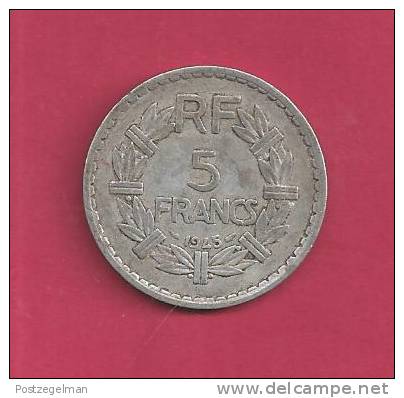 FRANCE 1945, Circulated Coin, VF, 5 Franc Aluminum Bronza  Km888a C 90.045 - Other & Unclassified