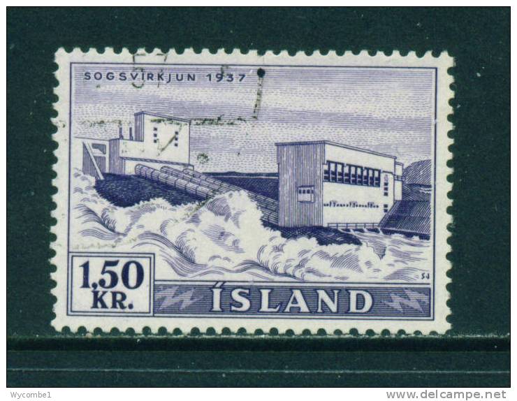 ICELAND - 1956 Power Plants And Waterfalls 1k50 Used (stock Scan) - Oblitérés