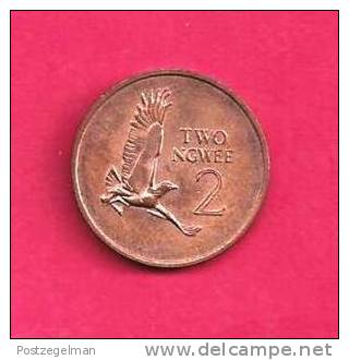 ZAMBIA 1983,  Circulated Coin, XF, 2 Ngwee, Copper Clad Steel Km10a, C90.082 - Zambia