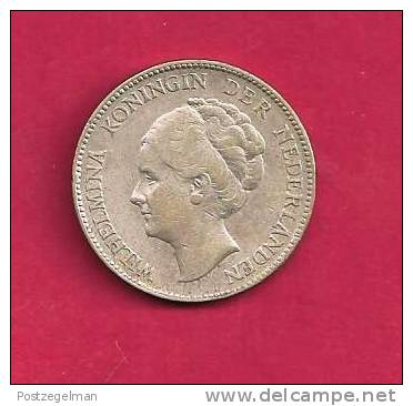 NEDERLAND 1929,  Circulated Coin, XF, 1 Gulden 0.720 Silver Wilhelmina KM161.1, C90.084 - Gold And Silver Coins
