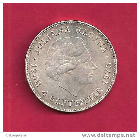 NEDERLAND 1973  Circulated Coin, XF, 10  Gulden "Jubilee,  0.720 Silver Juliana  C90.092 - Zilveren En Gouden Munten