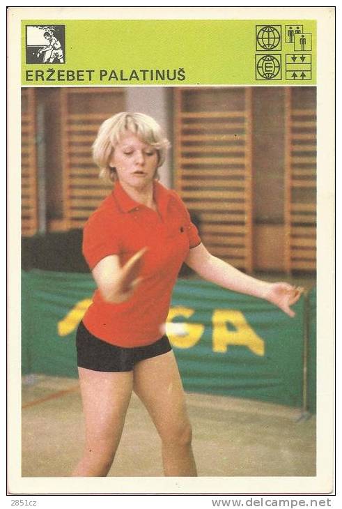 SPORT CARD No 211 - ERŽEBET PALATINUŠ (Erzebet Palatinus), Yugoslavia, 1981., 10 X 15 Cm - Tischtennis