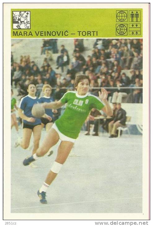 SPORT CARD No 232 - MARA VEINOVI&#262;-TORTI (Veinovic), Yugoslavia, 1981., 10 X 15 Cm - Handbal