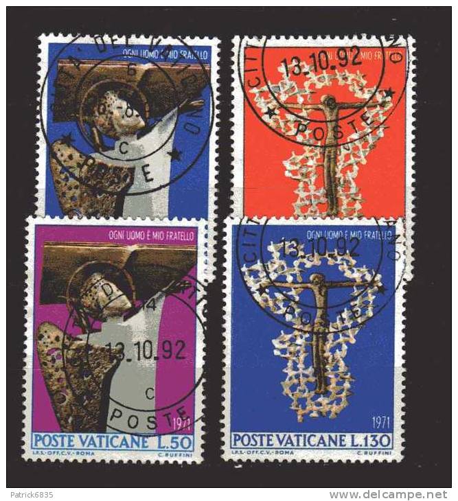 Vaticano ° -x- 1971 . Contro Le Discriminazioni Razziali. Unif. 500/503.  Usati - Used Stamps
