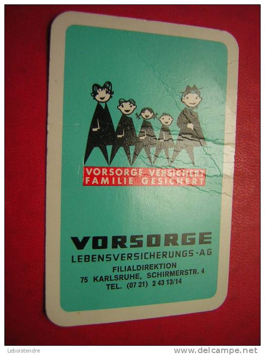 PETIT CALENDRIER  1968  VORSORGE VERSICHERT FAMILIE GESICHERT  VORSORGE LEBENSVERSICHERUNGS AG FILIALDIREKTION 75 KARLSR - Petit Format : 1961-70
