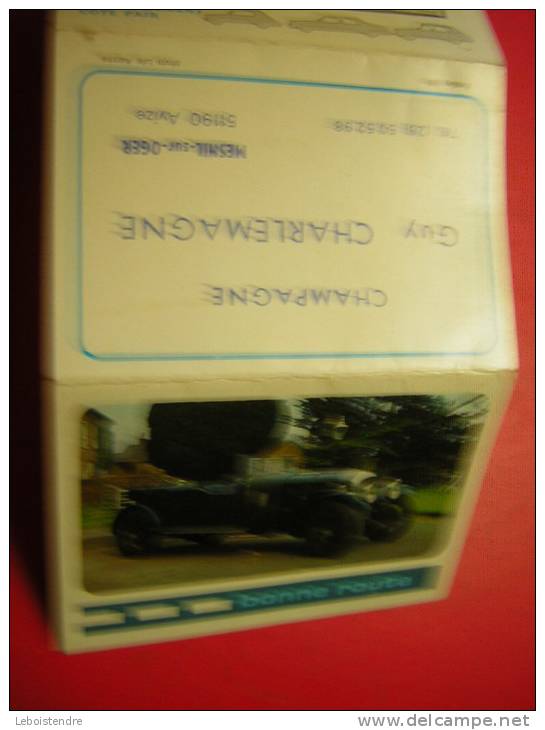 PETIT CALENDRIER  1974 4 VOLETS  PUB CHAMPAGNE GUY CHARLEMAGNE  MESNIL SUR OGER 51190  VOITURE BENTLEY 1929 - Small : 1971-80