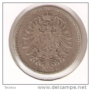 MONEDA DE PLATA DE  ALEMANIA  DE 1 MARK DEL AÑO 1875 LETRA -A (COIN) SILVER,ARGENT. - 1 Mark