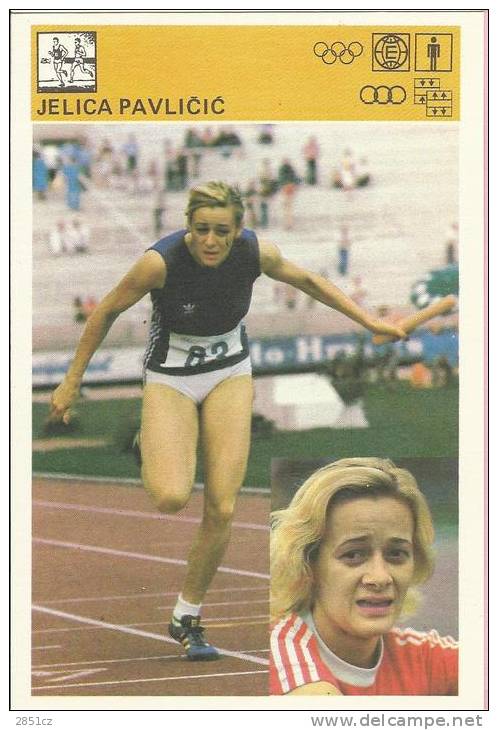 SPORT CARD No 198 - JELICA PAVLI&#268;I&#262; (Pavlicic), Yugoslavia, 1981., 10 X 15 Cm - Atletica