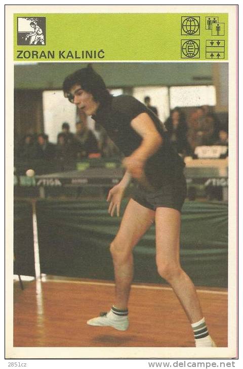 SPORT CARD No 342 - ZORAN KALINI&#262; (Kalinic), Yugoslavia, 1981., 10 X 15 Cm - Tischtennis