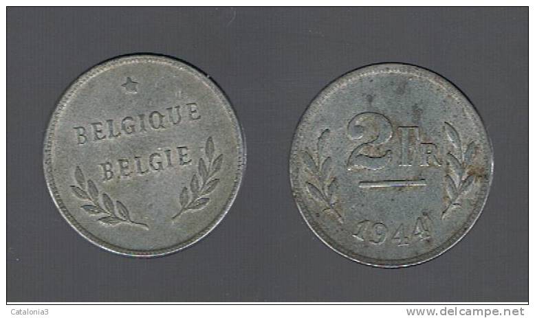 BELGIUM - BELGICA -  2  Francs   1944  KM133 - 2 Francs (1944 Libération)