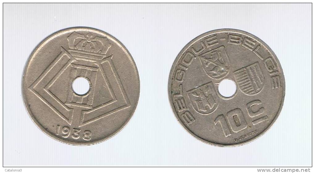 BELGIUM - BELGICA -  10  Centimes  1938  KM112 - 10 Centimes