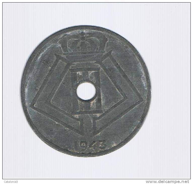 BELGIUM - BELGICA -  25 Centimes  1943  KM131 - 25 Centimes