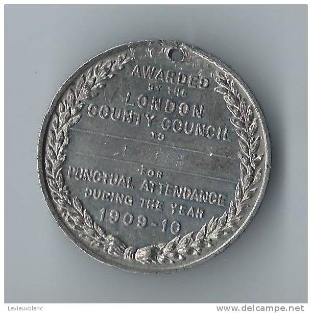 Grande Bretagne/King Edward VII Medal / London County Council/Punctual Attendance/1909-10      D197 - Groot-Brittannië