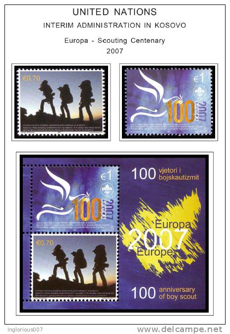 KOSOVO 2000-2011 STAMP ALBUM PAGES (32 Color Illustrated Pages) - Inglese