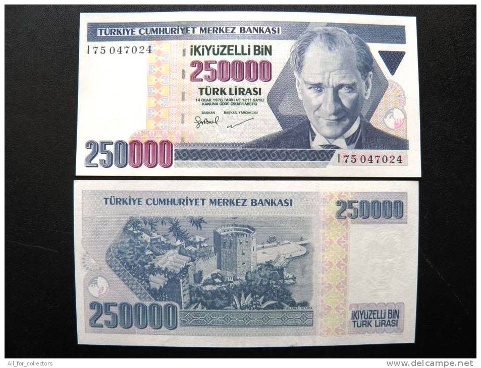 UNC Banknote From Turkey #211 250,000 Lira 1970 (1998) Fortress $3 In Catalogue - Türkei