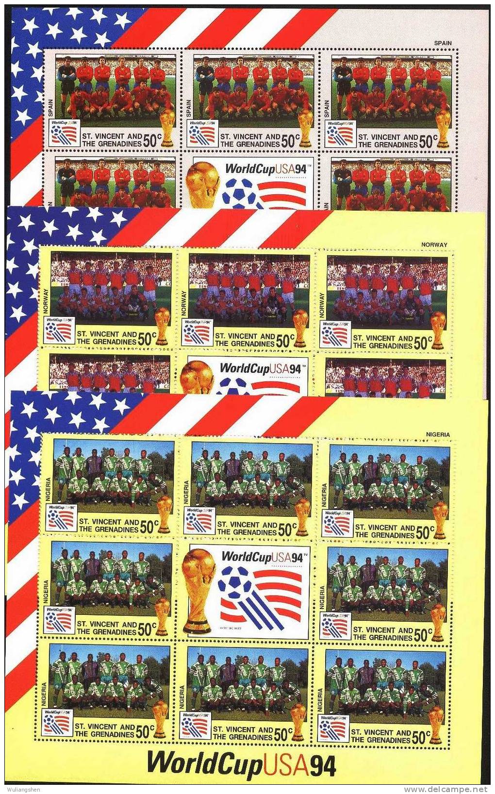 St. Vincent 1994 World Soccer Cup 23 Sheet MNH - 1994 – États-Unis