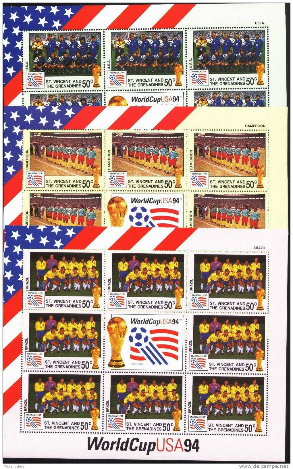 St. Vincent 1994 World Soccer Cup 23 Sheet MNH - 1994 – États-Unis