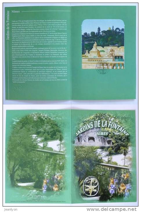 NIMES (30/Gard) - Jardins De La Fontaine / Arbres - Statues - Document Philatélique Avec 2 Timbres Et Cachet 1er Jour - Autres & Non Classés