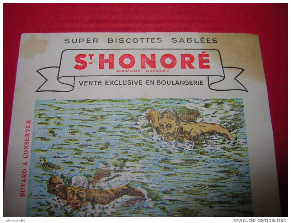 BUVARD SUPER BISCOTTES  SABLEES ST HONORE CONCOURS DESSIN N° 2 NAGEURS - Biscottes