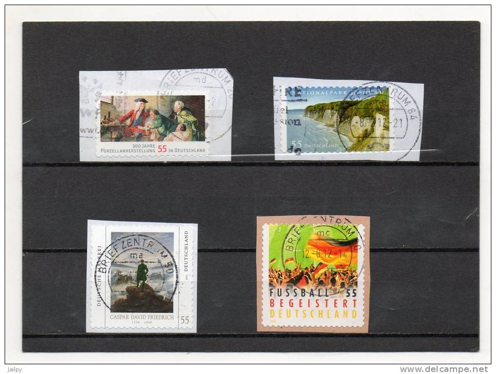 ALLEMAGNE   4 Timbres 55   Année 2010  2011 Et 2012    (sur Fragment Oblitérés) - Gebraucht