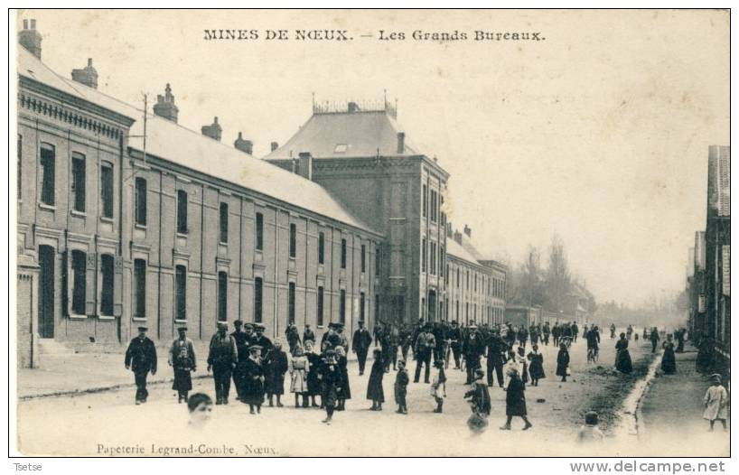 Mines De Noeux - Les Grands Bureaux - Carte Super Animée -1908 ( Voir Verso ) - Noeux Les Mines