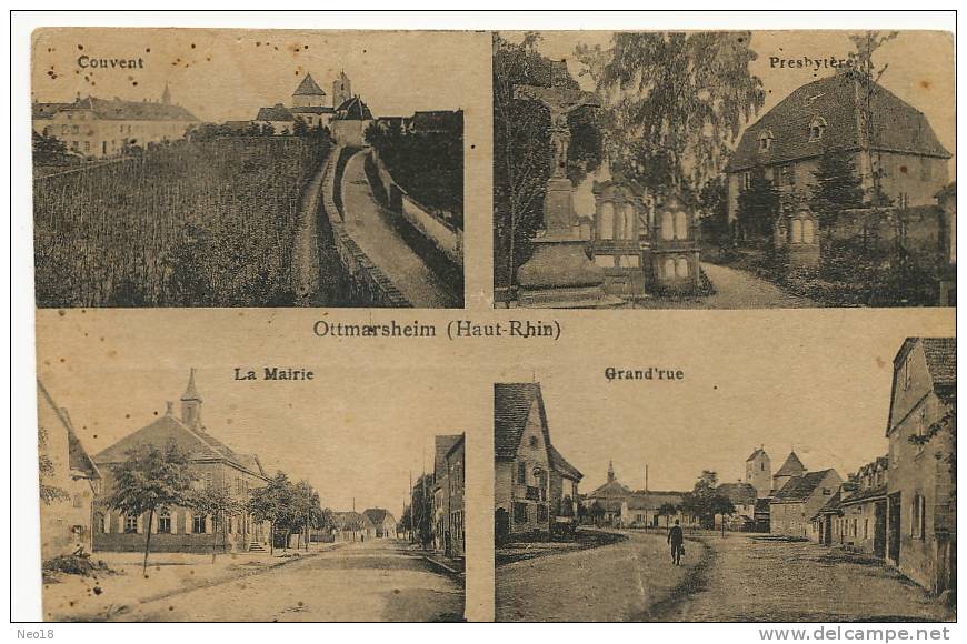 Ottmarsheim Multi Vues Grand Rue , Presbytere, Mairie  Edit Kuntz Guebviller - Ottmarsheim