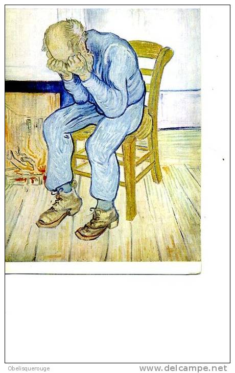 LOT DE 2 CARTES VAN GOGH TOURNESOLS  ET MOURNING MAN HOMME EN LARMES VERS 1950 - Van Gogh, Vincent