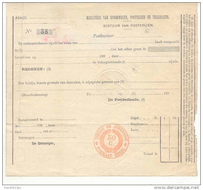 101-België  Spoorweg Chemin De Fer  Document    Stempel DOUR - Documents & Fragments