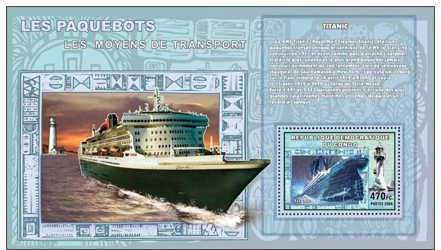 Cdr0718a R.D.Congo 2007 The Cruise Ship Lighthouse S/s Titanic - Bateaux