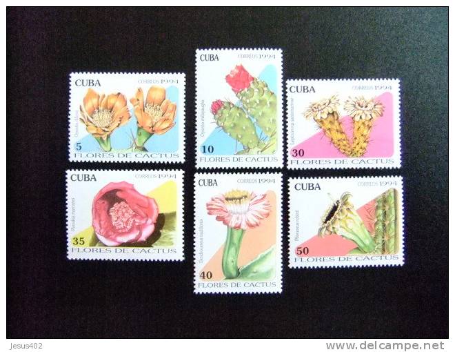 CUBA    1994  FLORA FLORES DE CACTUS   Yvert & Tellier  N º 3385 - 3390 ** MNH - Cactus