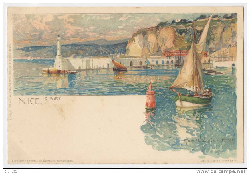 Wielandt Manuel  - NICE  - Le Port - Litho N° 451. 2 Scans . - Wielandt, Manuel