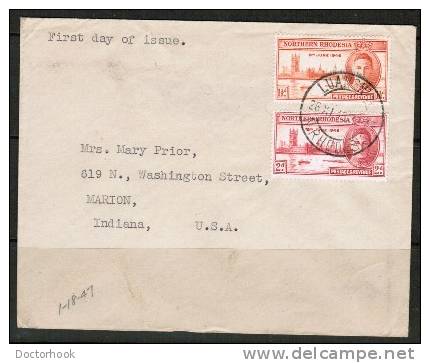 NORTHERN RHODESIA    Scott # 46-7 On FIRST DAY COVER  (26 Nov 1946) - Northern Rhodesia (...-1963)